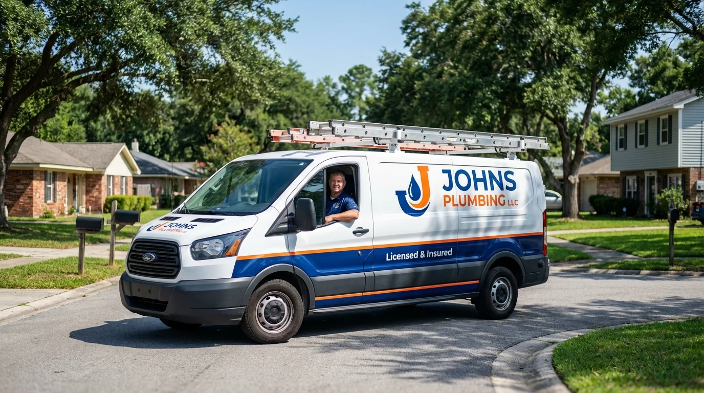 Johns Plumbing LLC service van in Signal Hill, CA
