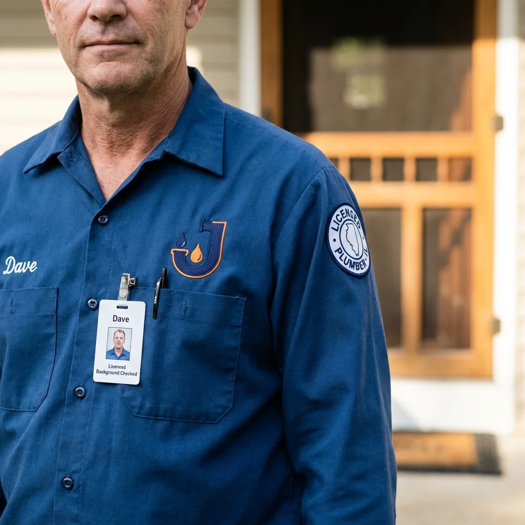 Licensed plumber showing ID badge in Signal Hill, CA
