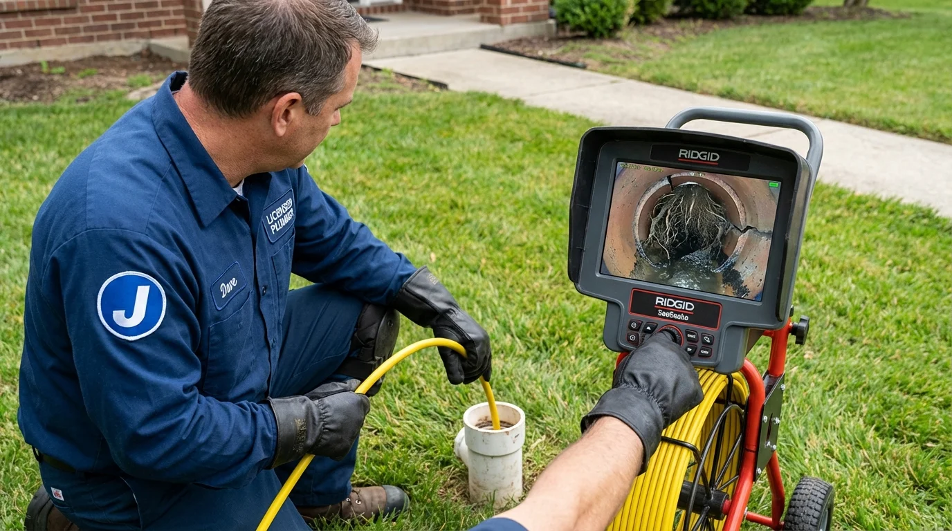 Sewer camera inspection being performed by Johns Plumbing LLC in Signal Hill