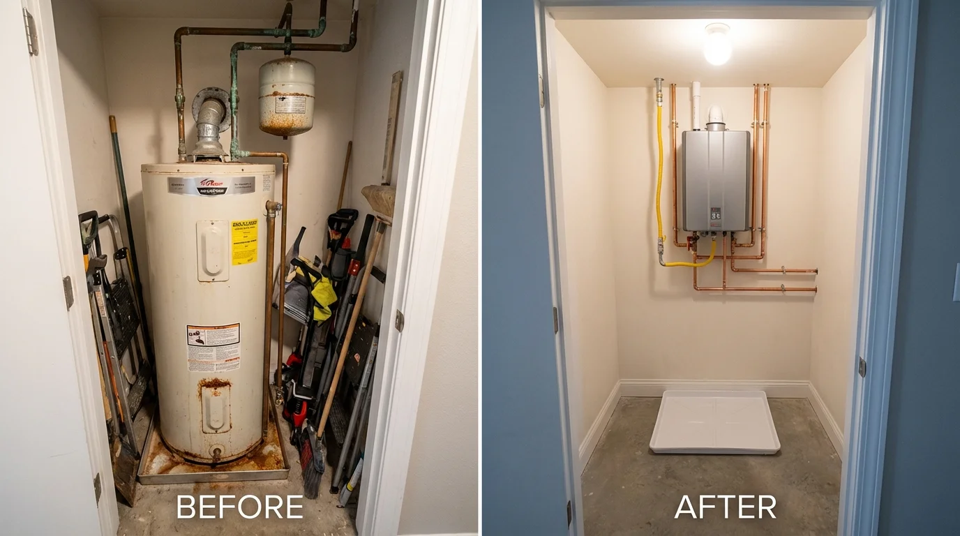 Tank water heater versus wall-mounted tankless unit comparison for Signal Hill, CA homeowners